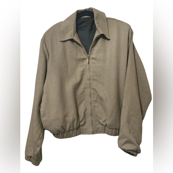 Haley Vintage Herringbone Full Zip Golf Driving Jacket Size Medium - Picture 3 of 8